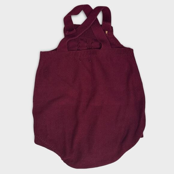 Cat & Jack Maroon Knit Romper Jumper | 18 mo - Picture 2 of 4